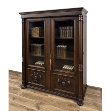 BIBLIOTEKA XIX w. WITRYNA ANTYK RZEŹBIONE KARTUSZE KOLUMNY