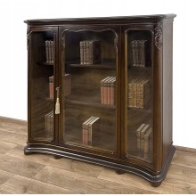 WITRYNA BIBLIOTEKA PODRĘCZNA ANTYK RZEŹBIONA FALISTA PRZESZKLONA SZAFA