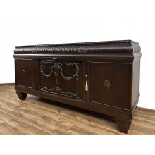 WIELKA 100-LETNIA KOMODA BUFET ANTYK RZEŹBIONA RÓŻE 5 SZUFLAD TV RTV 230 cm