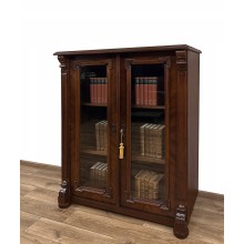 BIBLIOTEKA PODRĘCZNA XIX w. WITRYNA ANTYK RZEŹBIONA 2-DRZWIOWA SZAFKA
