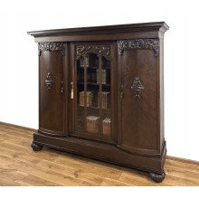 BIBLIOTEKA GABINETOWA ANTYK WITRYNA SZAFA 100-LETNIA PŁASKORZEŹBY