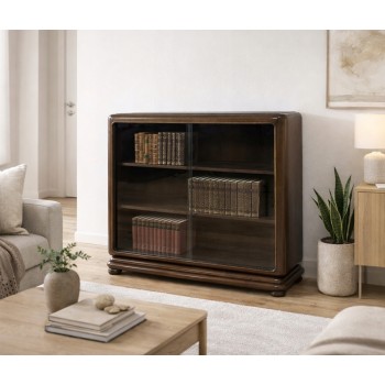 BIBLIOTEKA PODRĘCZNA ART DECO WITRYNA ANTYK SZAFKA POD TV RTV