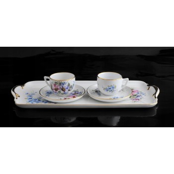 FILIŻANKI DO KAWY Z TACĄ ZESTAW DLA DWOJGA