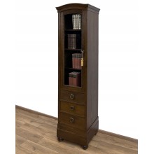 WYSOKA WĄSKA BIBLIOTEKA PODRĘCZNA WITRYNA ANTYK SŁUPEK, 3 szuflady, 1 z 2