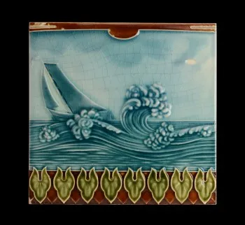 Płytka ceramiczna, secesja, ok. 1900 r.