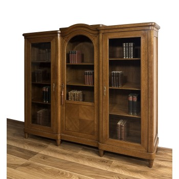 BIBLIOTEKA ANTYK WITRYNA DĘBOWA FAZOWANE SZYBY